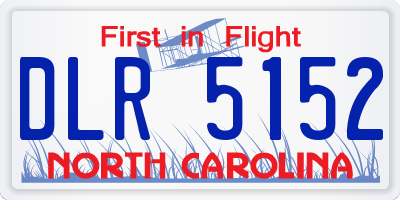 NC license plate DLR5152