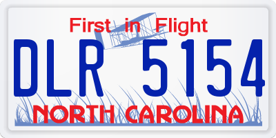 NC license plate DLR5154
