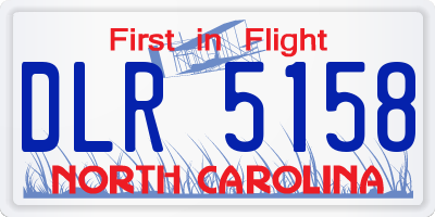 NC license plate DLR5158