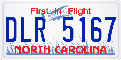 NC license plate DLR5167