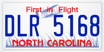 NC license plate DLR5168