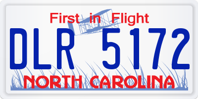 NC license plate DLR5172