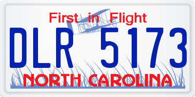 NC license plate DLR5173