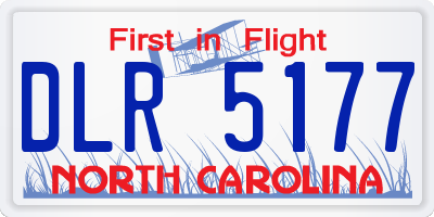 NC license plate DLR5177