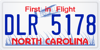 NC license plate DLR5178