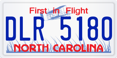 NC license plate DLR5180