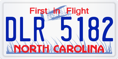 NC license plate DLR5182