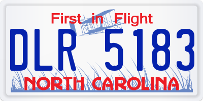 NC license plate DLR5183