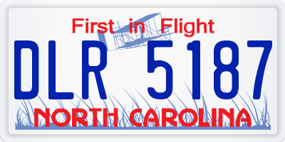 NC license plate DLR5187