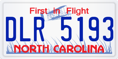 NC license plate DLR5193