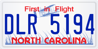 NC license plate DLR5194