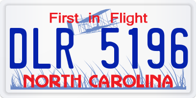 NC license plate DLR5196