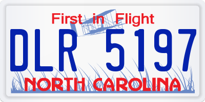 NC license plate DLR5197