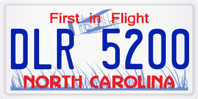 NC license plate DLR5200