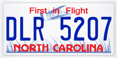 NC license plate DLR5207