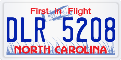 NC license plate DLR5208
