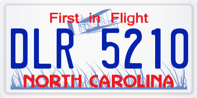 NC license plate DLR5210