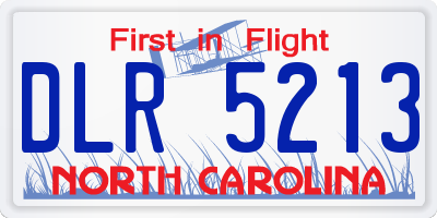 NC license plate DLR5213