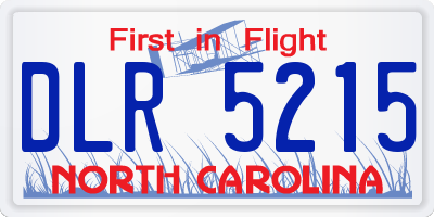 NC license plate DLR5215