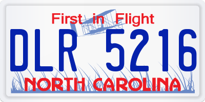 NC license plate DLR5216