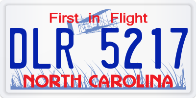 NC license plate DLR5217