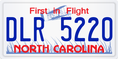 NC license plate DLR5220