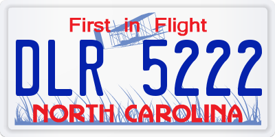 NC license plate DLR5222