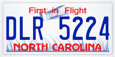 NC license plate DLR5224