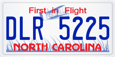 NC license plate DLR5225
