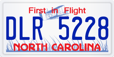 NC license plate DLR5228