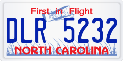 NC license plate DLR5232