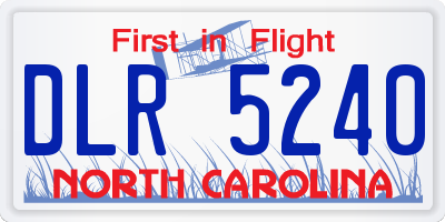 NC license plate DLR5240