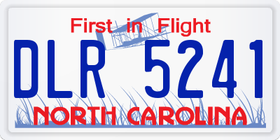 NC license plate DLR5241