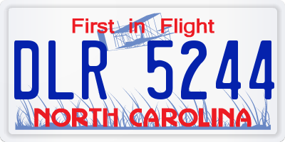 NC license plate DLR5244