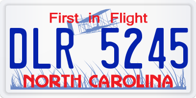 NC license plate DLR5245