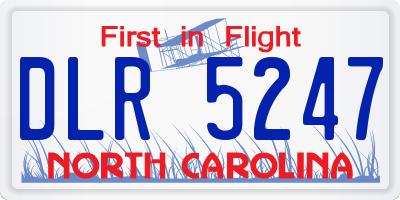 NC license plate DLR5247