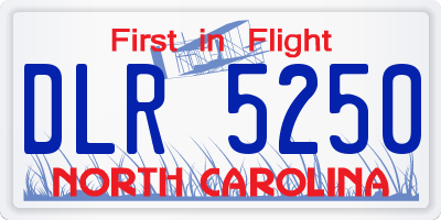 NC license plate DLR5250
