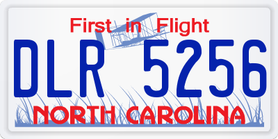 NC license plate DLR5256