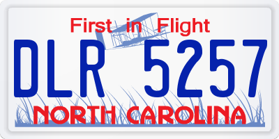 NC license plate DLR5257