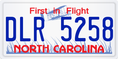NC license plate DLR5258