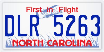 NC license plate DLR5263