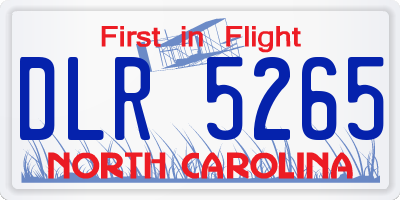 NC license plate DLR5265