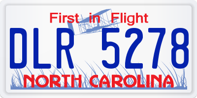 NC license plate DLR5278