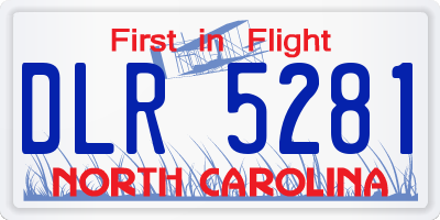 NC license plate DLR5281
