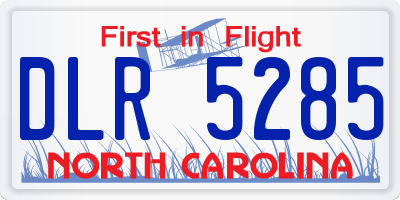 NC license plate DLR5285