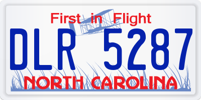 NC license plate DLR5287
