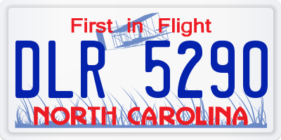 NC license plate DLR5290