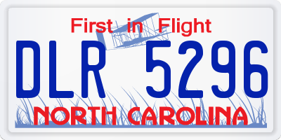 NC license plate DLR5296