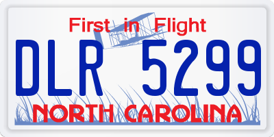 NC license plate DLR5299