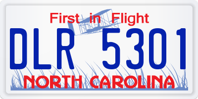 NC license plate DLR5301